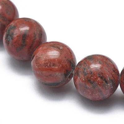 Natural Sesame Jasper/Kiwi Jasper Bead Stretch Bracelets BJEW-K212-A-037-1