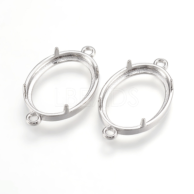 Brass Cabochon Connector Settings KK-K196-26P-1