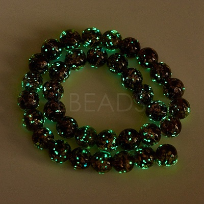 Handmade Gold Sand Lampwork Beads Strands LAMP-P051-L02-10mm-1