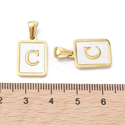Ion Plating(IP) 304 Stainless Steel Pave Shell Pendants STAS-G327-01G-C-1