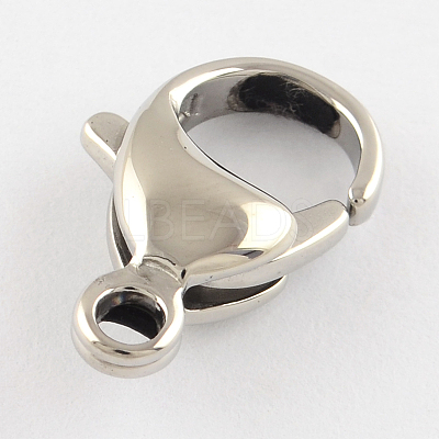 Tarnish Resistant Polished 316 Surgical Stainless Steel Lobster Claw Clasps STAS-R072-10-1