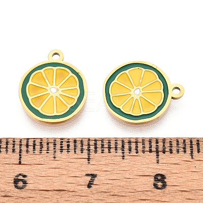 304 Stainless Steel Enamel Charms STAS-N112-05B-G-1