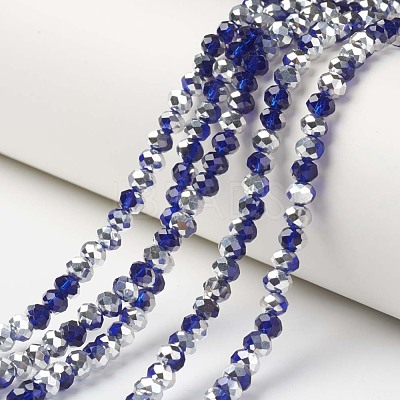 Electroplate Transparent Glass Beads Strands EGLA-A034-T6mm-M09-1