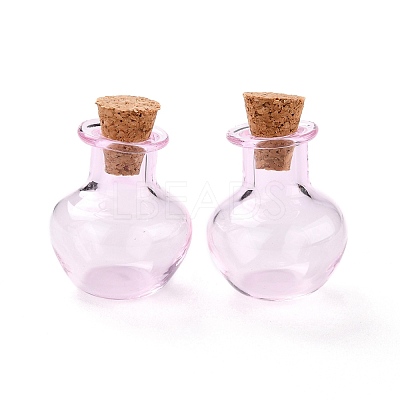 Round Glass Cork Bottles Ornament GLAA-D002-03F-1