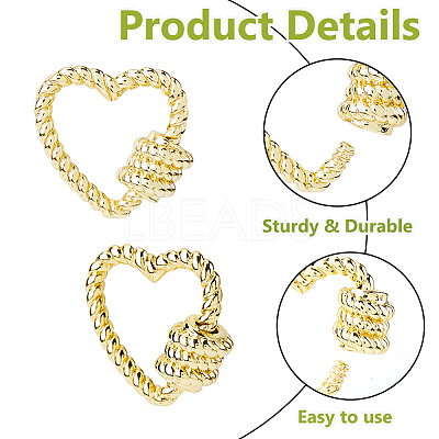 4Pcs Brass Screw Carabiner Lock Charms KK-DC0004-91-1