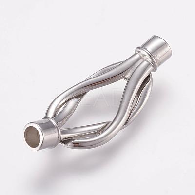Tarnish Resistant 304 Stainless Steel Magnetic Clasps with Glue-in Ends STAS-L189-12P-1