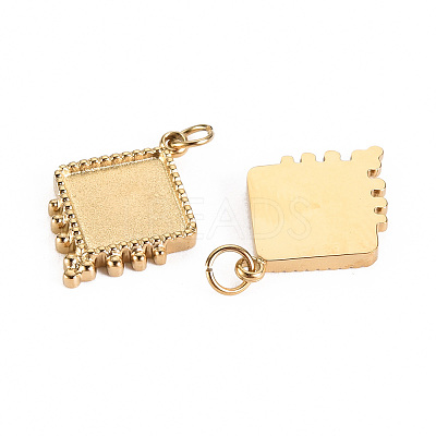 304 Stainless Steel Pendant Cabochon Settings X-STAS-S116-246G-1