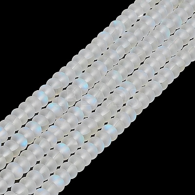 Frosted Transparent Glass Beads Strands FGLA-M002-01I-1