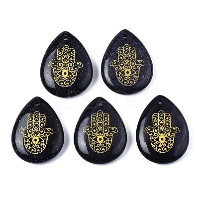 Synthetic Blue Goldstone Pendants G-T122-73B-1