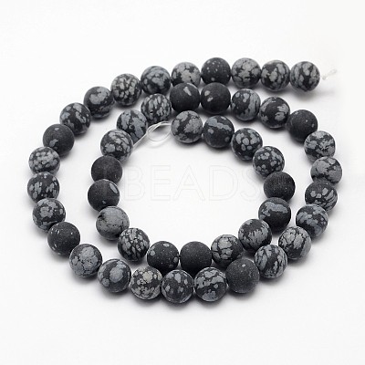 Natural Snowflake Obsidian Beads Strands G-D674-10mm-1
