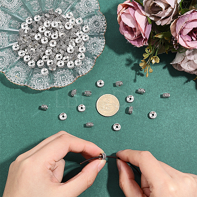 150Pcs Tibetan Style Alloy Beads TIBEB-HY0001-21-1
