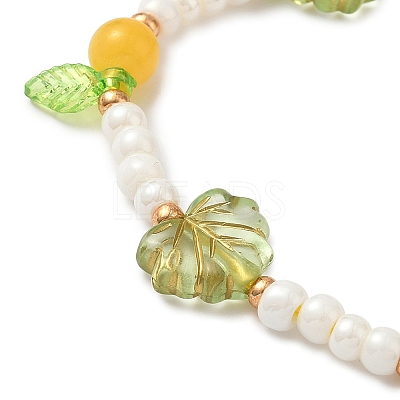 3Pcs 3 Styles Glass Seed Beads & Lampwork Beads Braided Bead Bracelets for Women BJEW-MZ00212-1