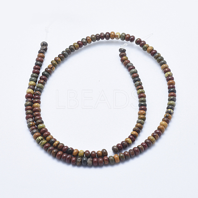 Natural Polychrome Jasper/Picasso Stone/Picasso Jasper Beads Strands G-E444-45-4mm-1