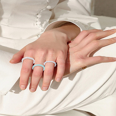 1 Set Acrylic Finger Rings for Women RJEW-LP0008-18B-1