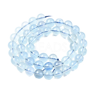 Natural Aquamarine Beads Strands G-G344-A07-8mm-1