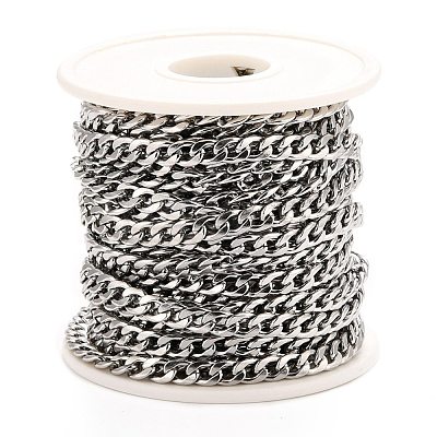 Tarnish Resistant 304 Stainless Steel Cuban Link Chains CHS-K016-02A-P-1