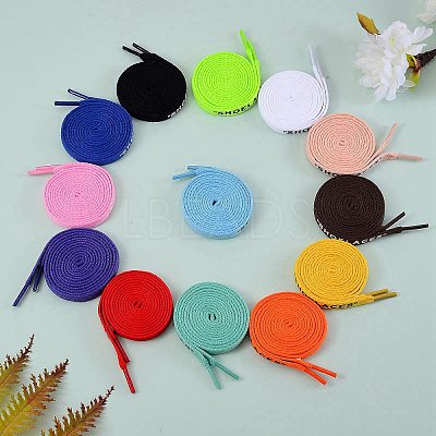 32Pcs 16 Colors Polyester Flat Custom Shoelace AJEW-SZ0001-91-1