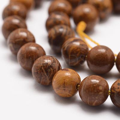 Natural Elephant Skin Jasper/Miriam Stone/Calligraphy Stone Beads Strands G-F512-8mm-1