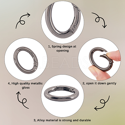 20Pcs Zinc Alloy Spring Gate Rings FIND-SP0004-30B-1