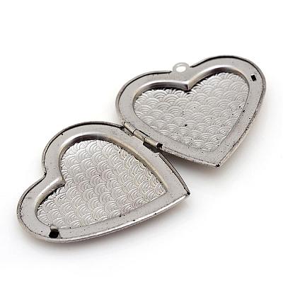 Tarnish Resistant 304 Stainless Steel Photo Locket Pendants STAS-S046-08-1