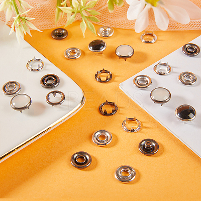 40 Sets 2 Colors Brass Snap Buttons FIND-GF0005-09-1