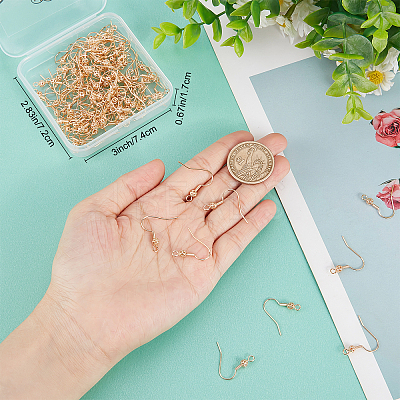 150Pcs Brass Round Beaded Earring Hooks KK-BBC0005-37-1