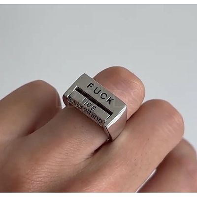 Word Fuck Alloy Cuff Rings FS-WGD1DDB-01-1
