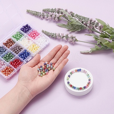 1200Pcs 15 Colors Imitation Pearl Acrylic Beads OACR-YW0001-12-1
