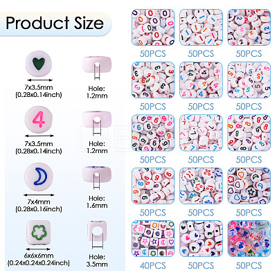 15 Styles Opaque Acrylic Beads MACR-TA0001-64-1