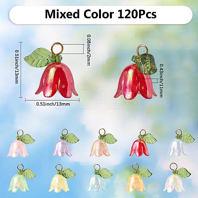 12 Sets Flora Leaves & Lily Flower Charms FIND-SC0016-69-1