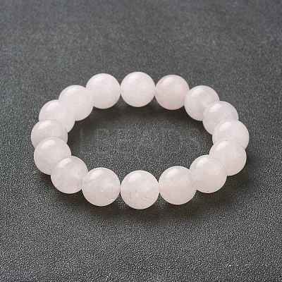 Natural Rose Quartz Beaded Stretch Bracelets BJEW-A117-E-11-1