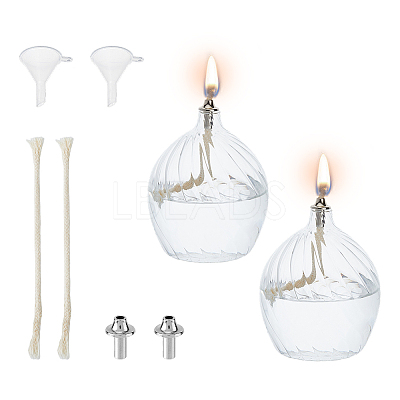 Transparent Glass Kerosene Lamp AJEW-WH0314-458-1
