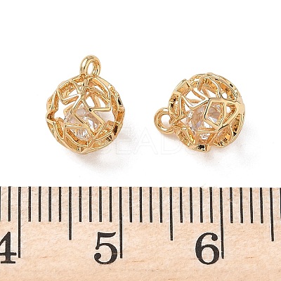 Brass Micro Pave Clear Cubic Zirconia Pendants KK-D261-01G-03-1