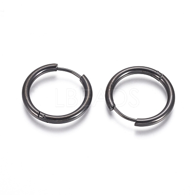304 Stainless Steel Huggie Hoop Earrings EJEW-F111B-21mm-B-1