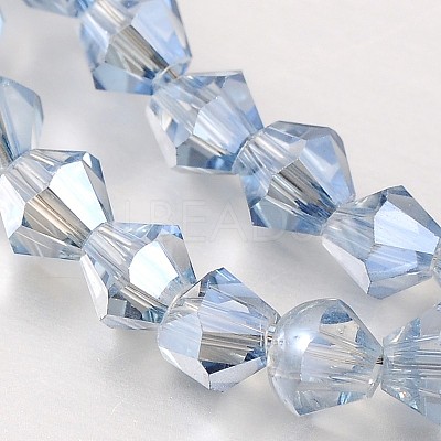 Electroplate Faceted Bicone Glass Beads Strands X-EGLA-P017-4mm-13-1