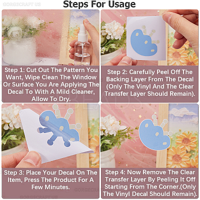 PVC Self Adhesive Flower Car Sticker DIY-WH0453-57B-1