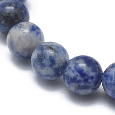 Natural Blue Spot Jasper Bead Stretch Bracelets BJEW-K212-C-039-1