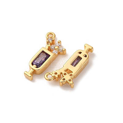 Brass Micro Pave Cubic Zirconia Pendants KK-K382-28G-01-1