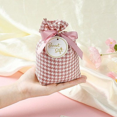 Cloth Tartan Gift Candy Drawstring Bags ST-CJ0003-01A-1