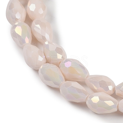 Opaque Solid Color Electroplate Glass Beads Strands EGLA-N013-P4mm-B08-1