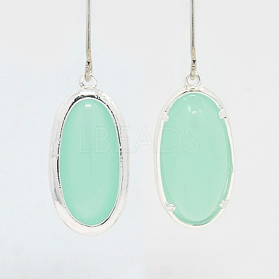 Silver Color Plated Brass Glass Pendants GLAA-J047-06S-1