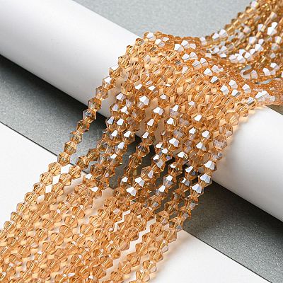 Transparent Electroplate Glass Beads Strands EGLA-A039-T4mm-A18-1