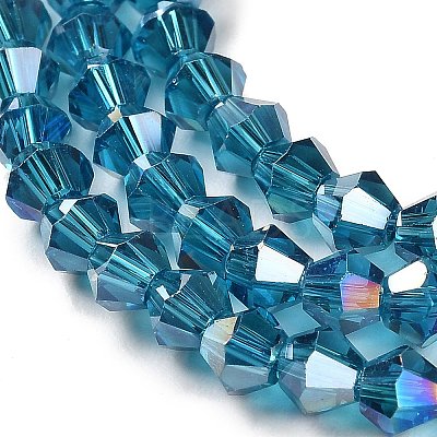 Transparent Electroplate Glass Beads Strands LS-GLAA-F029-4mm-A01-1