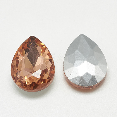 Pointed Back Glass Rhinestone Cabochons RGLA-T081-18x25mm-08-1