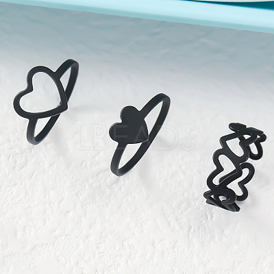 3Pcs 3 Styles Heart Iron Cuff Toe Rings Sets FS-WG0D8D1-01-1