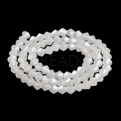 Imitation Jade Electroplate Glass Beads Strands EGLA-F029-J4mm-A06-1