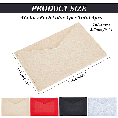 4Pcs 4 Colors Wool Felt Envelope Purse Insert Organizer FIND-WR0006-71C-1
