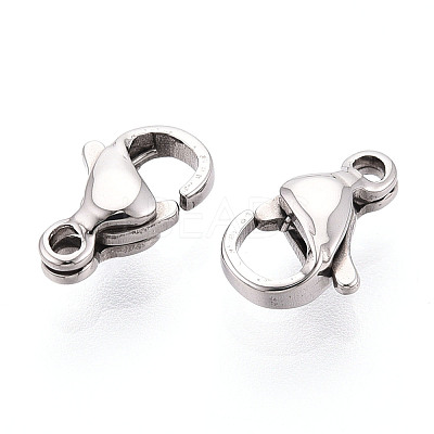 304 Stainless Steel Lobster Claw Clasps STAS-T065-9mm-34P-1