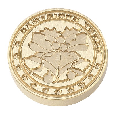 Christmas Series Wax Seal Brass Stamp Head AJEW-M037-01G-09-1