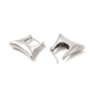 Brass Bag Shape Hoop Earrings for Women EJEW-E275-07P-1